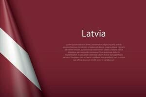 national flag Latvia isolated on background with copyspace vector