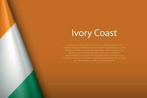 national flag Ivory Coast isolated on background with copyspace vector