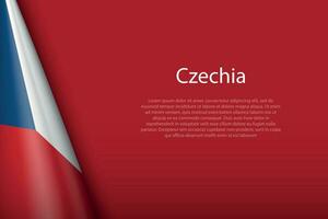 national flag Czechia isolated on background with copyspace vector