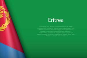 national flag Eritrea isolated on background with copyspace vector