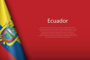 national flag Ecuador isolated on background with copyspace vector