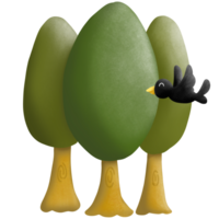 The green tree with raven png