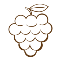 uvas Fruta vegetal línea estilo png