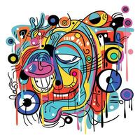 Abstract colorful doodles in pop art style vector