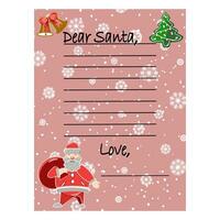 Letter for Santa Claus template with snowflakes vector