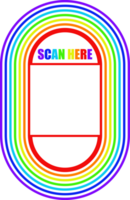 Rahmen Rand Platz qr Code Scan zum Verkauf Geschäft Regenbogen Stolz und Weiß png