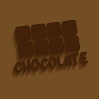 Realistic chocolate pieces isolated on chocolate background. Applicable for packaging background and advertising. vector