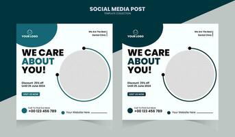 Medical Care Social Media Post vector