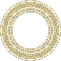 Vector ancient golden Egyptian round ornament. Endless national ethnic border, frame, ring