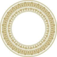 Vector ancient golden Egyptian round ornament. Endless national ethnic border, frame, ring