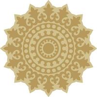 Vector golden round ancient Byzantine ornament. Classical circle of the Eastern Roman Empire, Greece. Pattern motifs of Constantinople