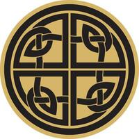 Vector gold and black Celtic knot. Ornament of ancient European peoples. The sign and symbol of the Irish, Scots, Britons, Franks.