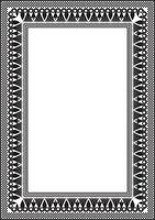 Vector monochrome black square Egyptian ornament. Endless Rectangle, Ring of Ancient Egypt. Geometric African frame