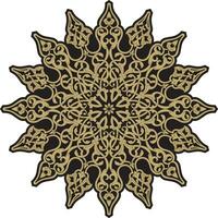 Vector golden and black round turkish ornament. Endless ottoman national circle