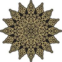 Vector golden and black round turkish ornament. Endless ottoman national circle