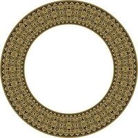 Vector gold round Byzantine border, frame. Circle Greek pattern, Drawing of the Eastern Roman Empire. Decoration of the Russian Orthodox Church