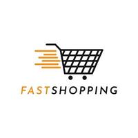 fast shopping logo design template vector