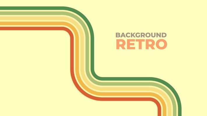 1970s retro wavy line art. Groovy colorful abstract design for background, poster, banner