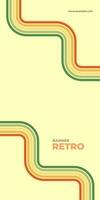 1970s retro wavy line art. Groovy colorful abstract design for background, poster, banner vector