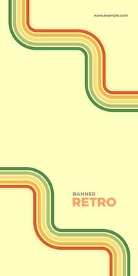 1970s retro wavy line art. Groovy colorful abstract design for background, poster, banner