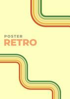 1970s retro wavy line art. Groovy colorful abstract design for background, poster, banner vector