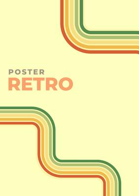 1970s retro wavy line art. Groovy colorful abstract design for background, poster, banner