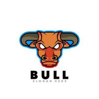 Bull head angry logo vector