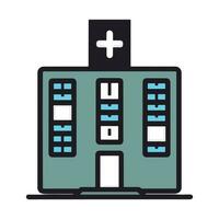 hospital edificio icono vector logo. hospital icono