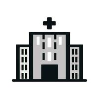 hospital edificio icono vector logo. hospital icono