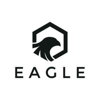 eagle head with hexagon concept logo design vector