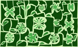 green abstract floral pattern background illustration, beautiful abstract background. vector