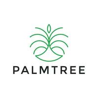 palm tree simple line logo design vector