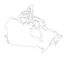kaart van Canada in wit kleur. Canadees kaart. png