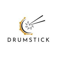 drum and stick modern logo design template vector