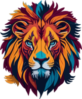 Colorful Lion Logo PNG Free with AI Generative