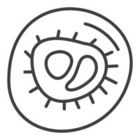 Microbe vector concept thin line minimal icon or sign