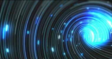 Abstract energy blue swirling curved lines of glowing magical streaks and energy particles background photo