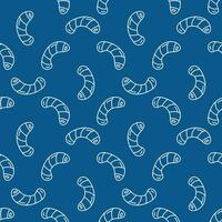 Bacteria or Microbe abstract vector concept blue outline seamless pattern