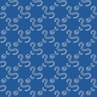 Bacterium and Viruses vector blue concept line seamless pattern