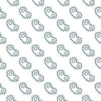 Dangerous bacteria vector Genetics concept line seamless pattern