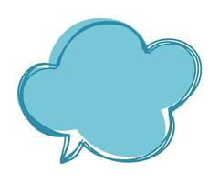 Cloud Shape Speech Bubble for text Box Cartoon Doodle Vector Illustration