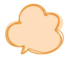 Cloud Shape Speech Bubble for text Box Cartoon Doodle Vector Illustration