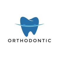 Creative, simple, and modern orthodontic for tooth health and dentist logo design vector