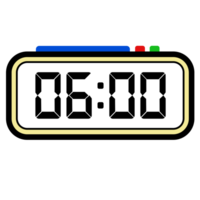 digital reloj hora espectáculo 6.00, reloj 24 horas ilustración, hora ilustración png