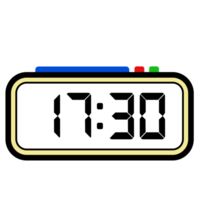 digitaal klok tijd tonen 17.30, klok tonen 24 uur, tijd illustratie png