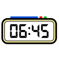 digitale orologio tempo mostrare 6:45, orologio 24 ore illustrazione, tempo illustrazione png