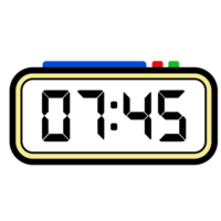 digitale orologio tempo mostrare 7:45, orologio 24 ore illustrazione, tempo illustrazione png