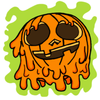 halloween pumpa huvud tecknad serie illustration för sublimering design png