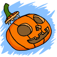 Halloween citrouille tête dessin animé illustration pour sublimation conception png