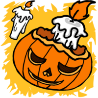 Halloween Pumpkin Head Cartoon Illustration For Sublimation Design png